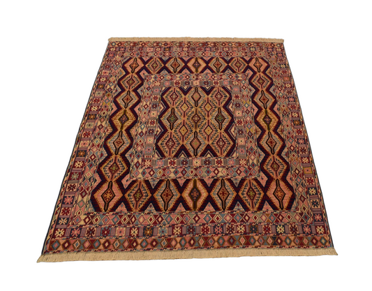 Yeni El Dokuma Emsalsiz İran Acem İnce Sumak Yün Kilim 6252