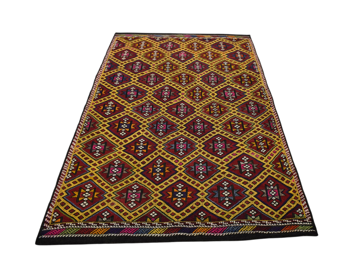 El Dokuması Otantik Çumra Yörük Yün Cecim Kilim 6256