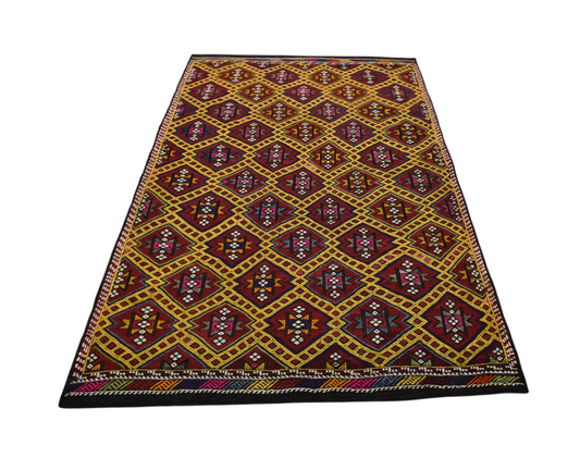 El Dokuması Otantik Çumra Yörük Yün Cecim Kilim 6256