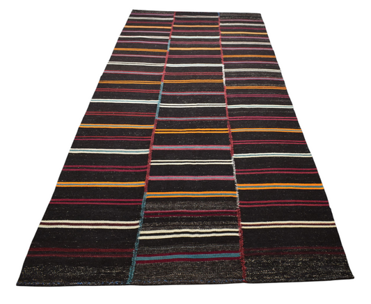 El Dokuma Devasa Çizgili Gökçeağaç Kastamonu Yün Kilim 6258
