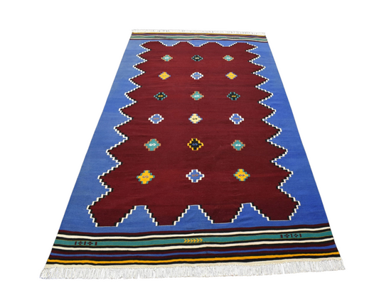 El Dokuma Benzersiz Bodrum Muğla Yörük Yün Kilim 6260