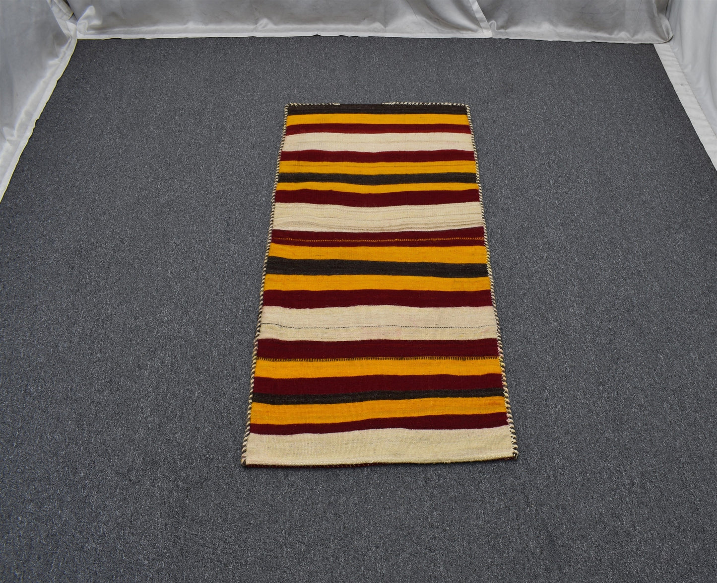 Antika El Dokuma Dekorluk Yörük Sivas Yün Çuval Kilim 6263
