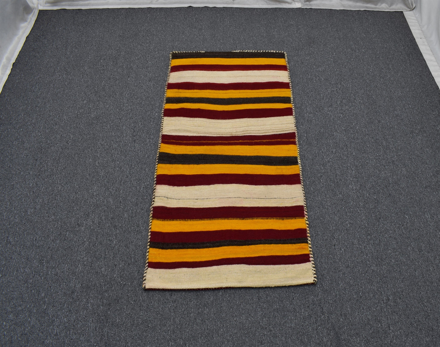 Antika El Dokuma Dekorluk Yörük Sivas Yün Çuval Kilim 6263