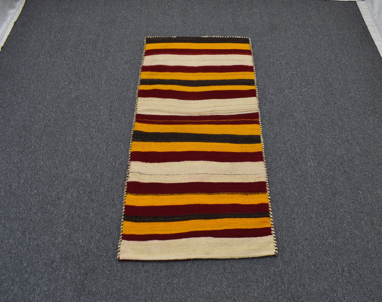 Antika El Dokuma Dekorluk Yörük Sivas Yün Çuval Kilim 6263