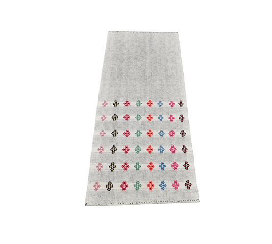 El Dokuma Nadir Ak Pamuklu Yörük Yün Kilim 6278