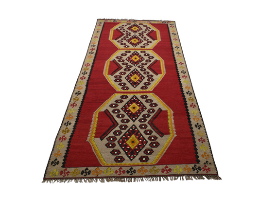 El Dokuma Tek Parça Yekpare Sivas Kangal Yün Kilim 6282