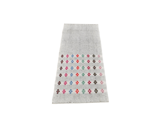 Yeni El Dokuma Şaheser Ak Pamuklu Yörük Kilim 6284