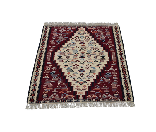 El Dokuma Otantik İran Sine Yün Kilim 6291