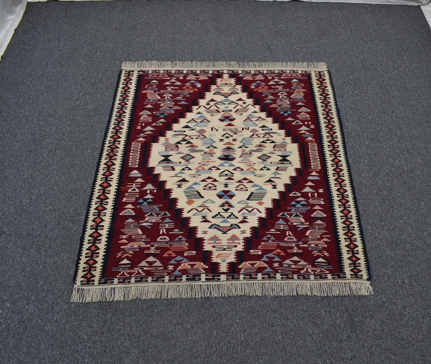 El Dokuma Otantik İran Sine Yün Kilim 6291
