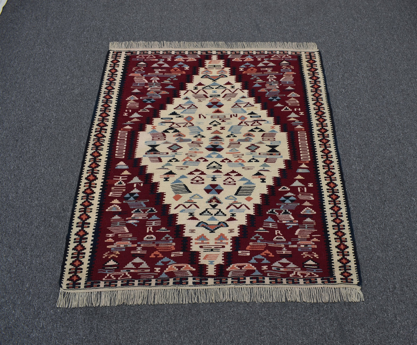 El Dokuma Otantik İran Sine Yün Kilim 6291