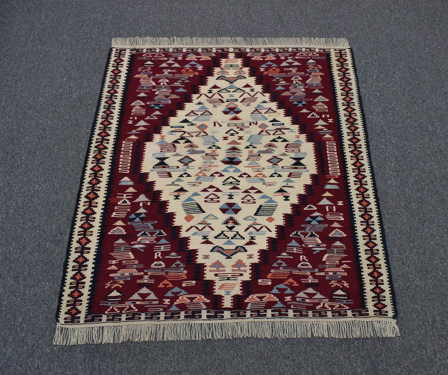 El Dokuma Otantik İran Sine Yün Kilim 6291