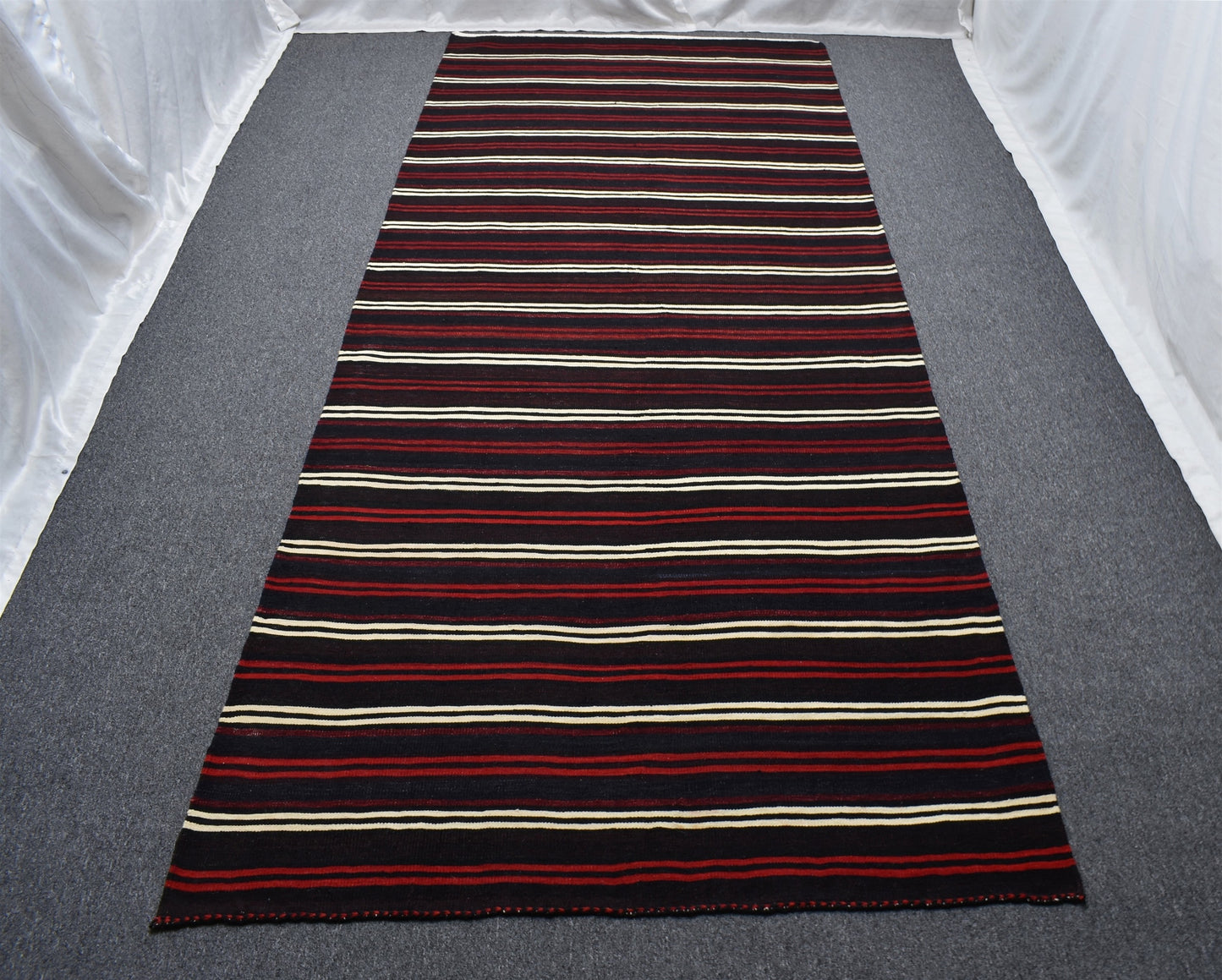 Yeni El Dokuma İnce Çubuklu Yağcıbedir Balıkesir Yün Kilim 6295