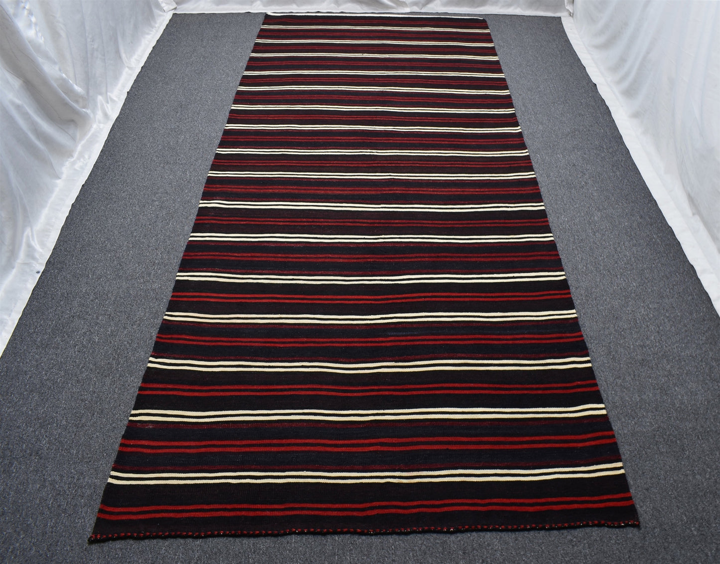 Yeni El Dokuma İnce Çubuklu Yağcıbedir Balıkesir Yün Kilim 6295
