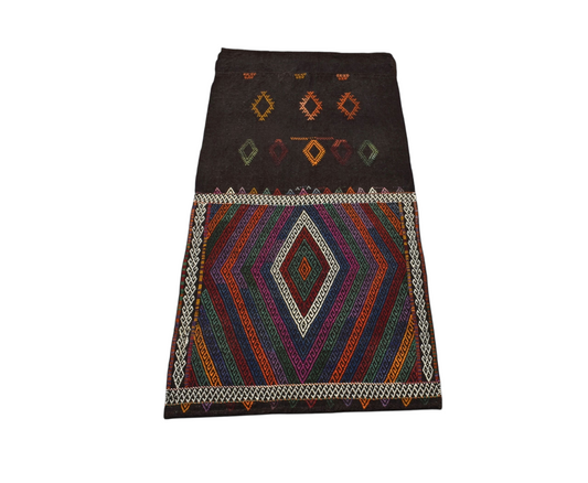 El Dokuması Geometrik Zarif Motifli Yörük Yün Kilim 6296