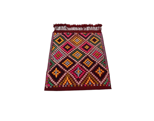 El Dokuma Nadide Renkli Çumra Yörük Yün Bukleli Kilim 6303