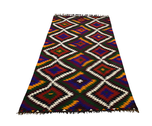 Yeni El Dokuması Geometrik Antalya Barak Yörük Yün Kilim 6310