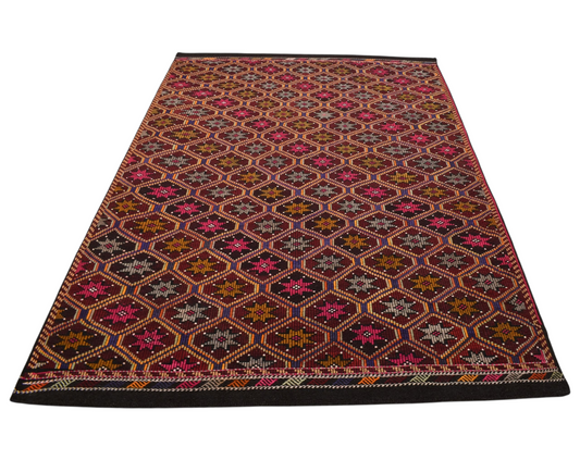 Yeni El Dokuması Devasa Karapınar Yörük Yün Cecim Kilim 6317