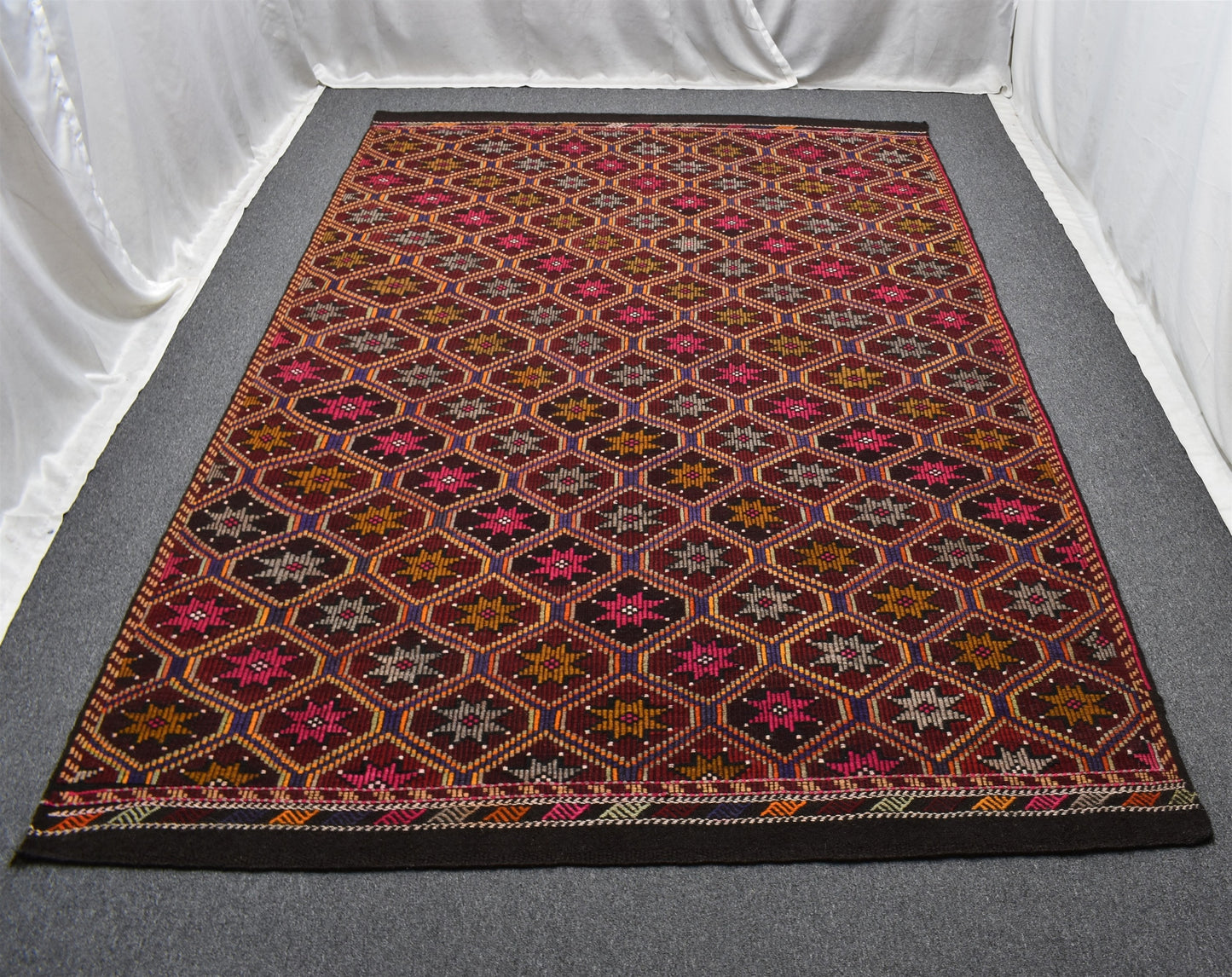 Yeni El Dokuması Devasa Karapınar Yörük Yün Cecim Kilim 6317