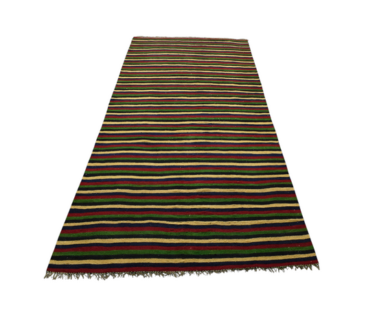 El Dokuması Yekpare Başyapıt Çubuklu Sivas Yün Kilim 6323