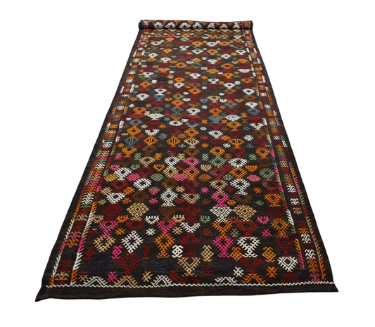El Dokuma Otantik Yekpare Dikişsiz Battal Boy Yolluk Yün Kilim 6335