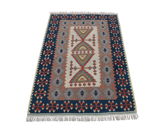 Vintage El Dokuma Şaheser Pastel Balıkesir Yün Kilim 6349