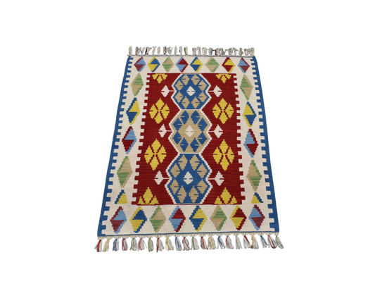 Yeni El Dokuma Göbekli Kırmızı Pınarbaşı Kayseri Yün Kilim 6351
