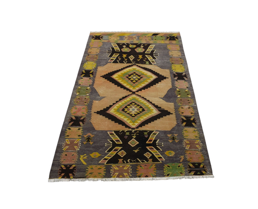 Antika El Dokuma Otantik Meşhed İran Cerit Yörükleri Yün Kilim 6355