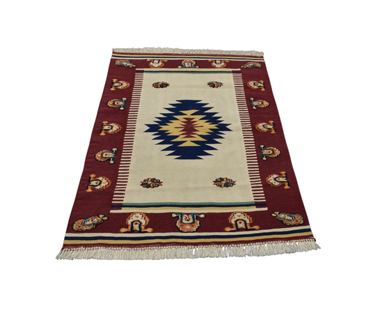Yeni El Dokuma Emsalsiz Lütfi Özden Tasarım Yün Halı Kilim 6369