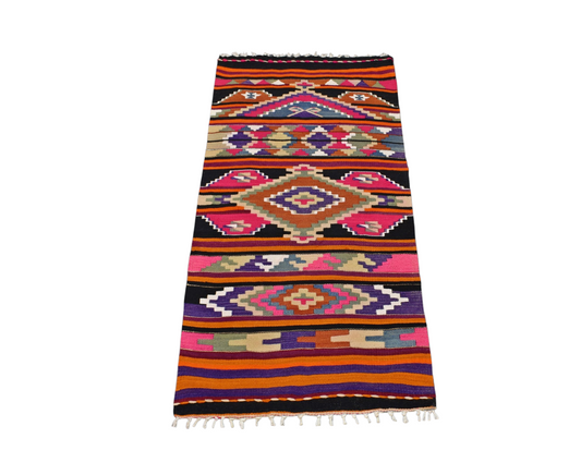 El Dokuması Otantik Barak Antalya Yörük Yün Kilim 6370