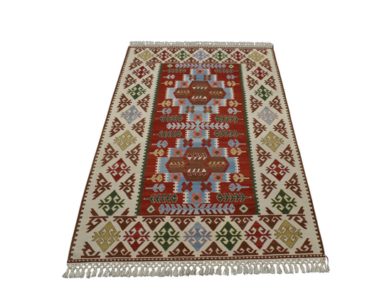 Yeni El Dokuma Başyapıt Yüncü Bergama Balıkesir Yörük Yün Kilim 6371