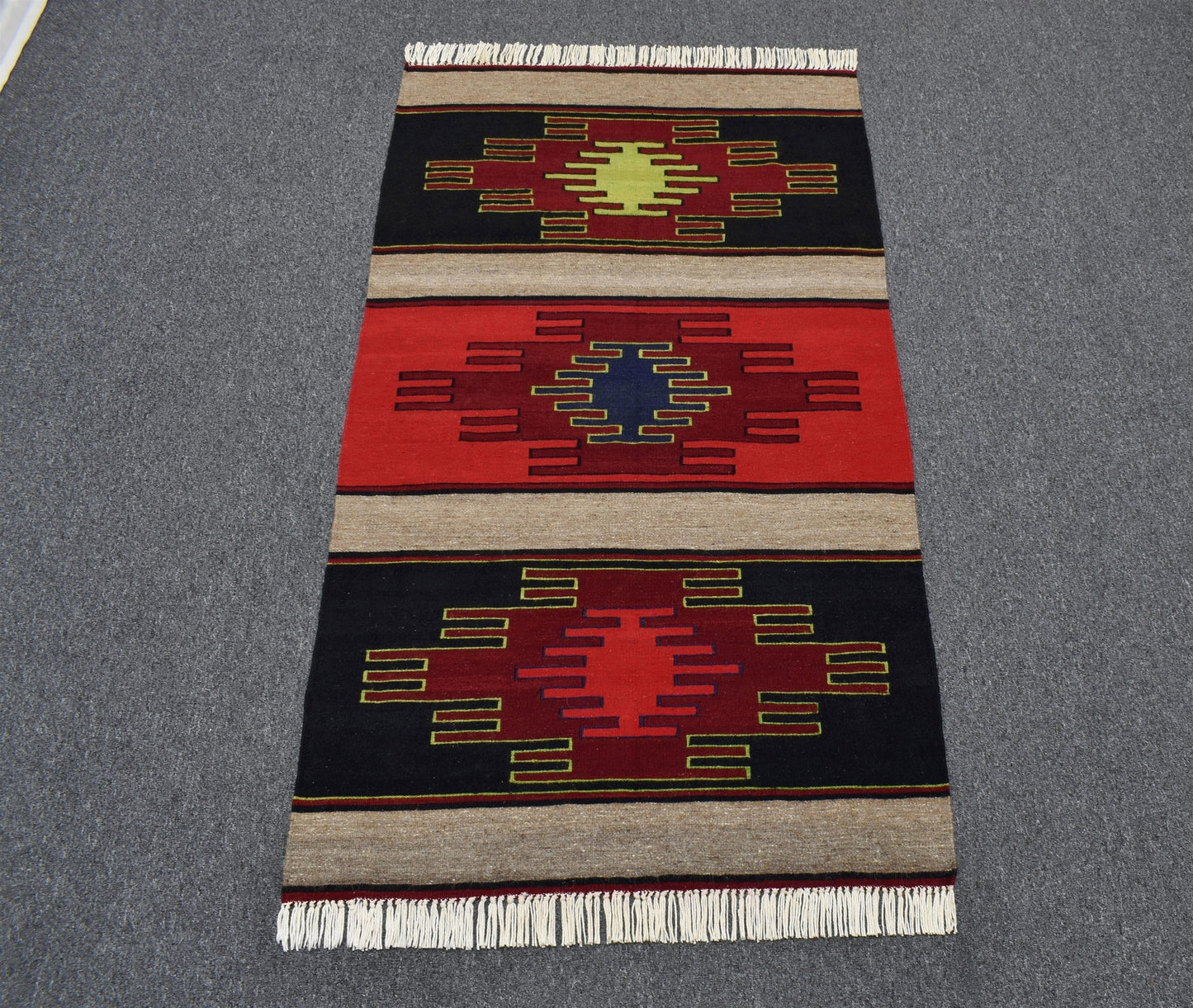Yeni El Dokuma Görkemli Şarkışla Sivas Yün Kilim 6382