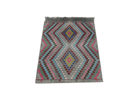 El Dokuma Renkli Çumra Yörük Pamuklu Yün Kilim 6384