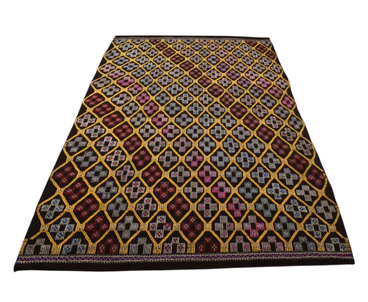 El Dokuması Otantik Enfes Karapınar Yörük Yün Cecim Kilim 6385
