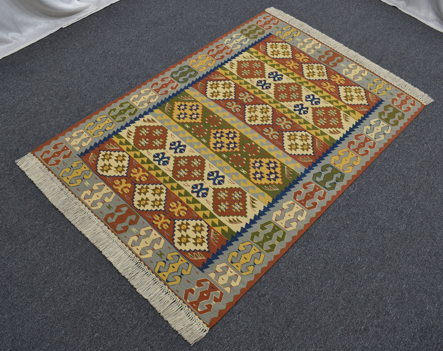 Yeni El Dokuma Otantik Ender Balıkesir Yörük Yün Kilim 6404