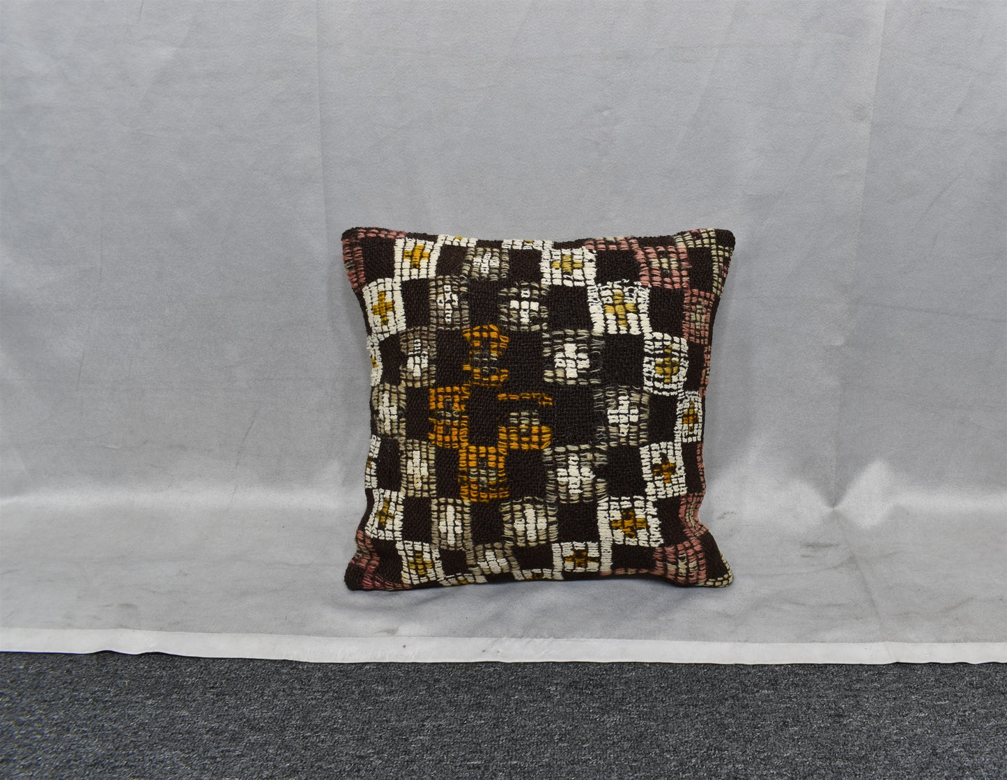 Yeni El Dokuma Dekoratif Kilim Kırlent Yastık Kılıfı 6417