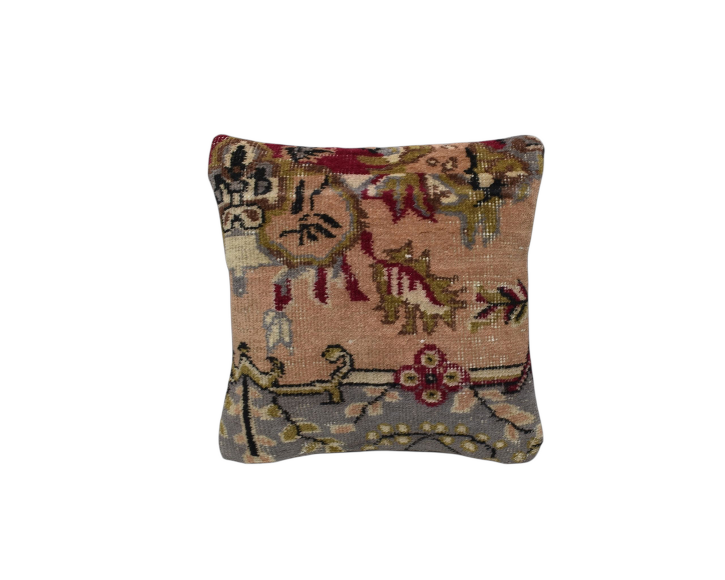 Vintage El Dokuma Dekoratif Halı Kırlent Yastık Kılıfı 6437