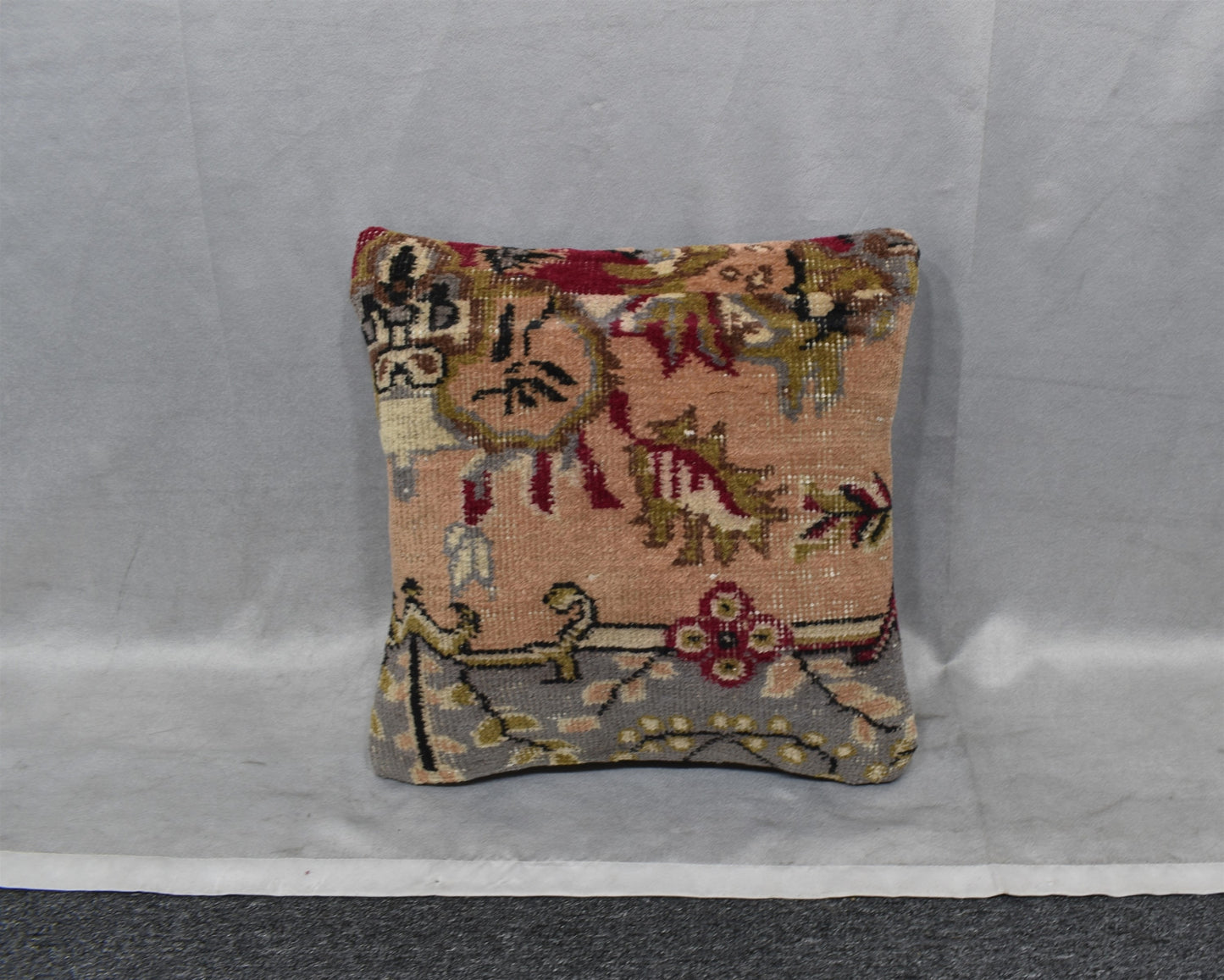 Vintage El Dokuma Dekoratif Halı Kırlent Yastık Kılıfı 6437