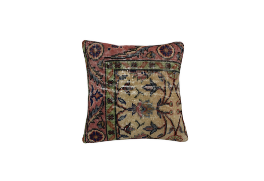 Vintage El Dokuma Dekoratif Halı Kırlent Yastık Kılıfı 6451