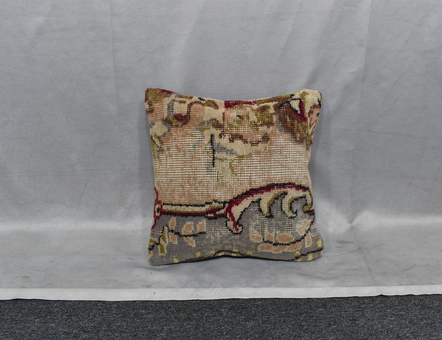 Vintage El Dokuma Dekoratif Halı Kırlent Yastık Kılıfı 6458