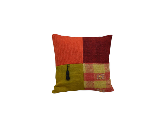 Yeni El Dokuma Patchwork Kırkyama Dekoratif Kilim Kırlent Yastık Kılıfı 6461