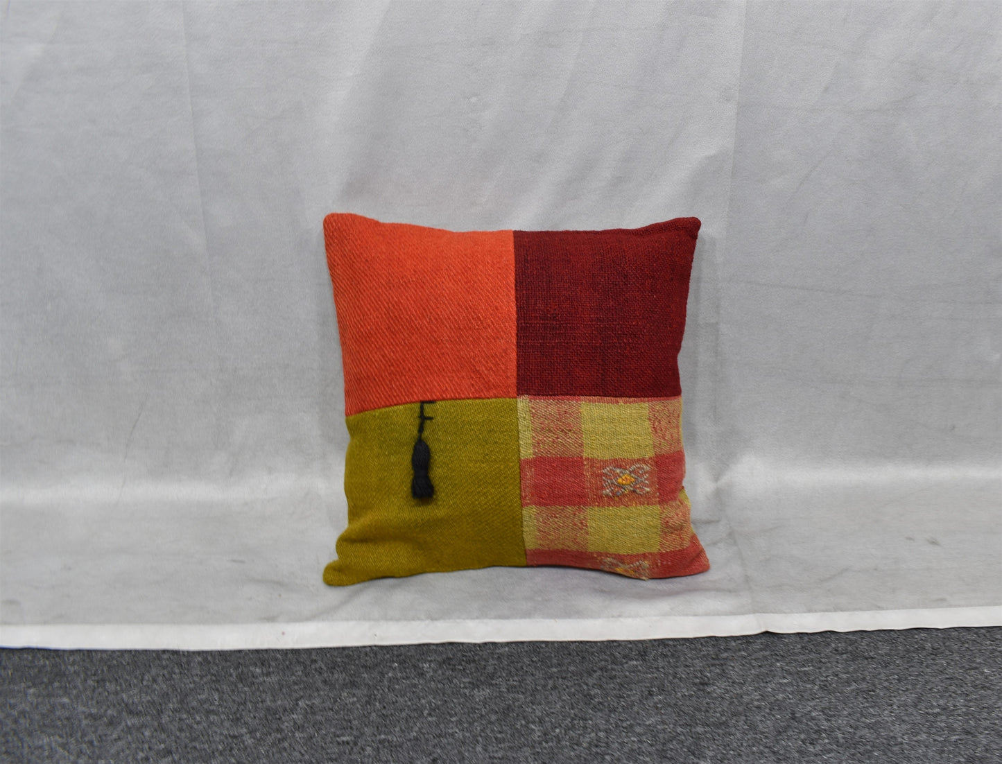 Yeni El Dokuma Patchwork Kırkyama Dekoratif Kilim Kırlent Yastık Kılıfı 6461