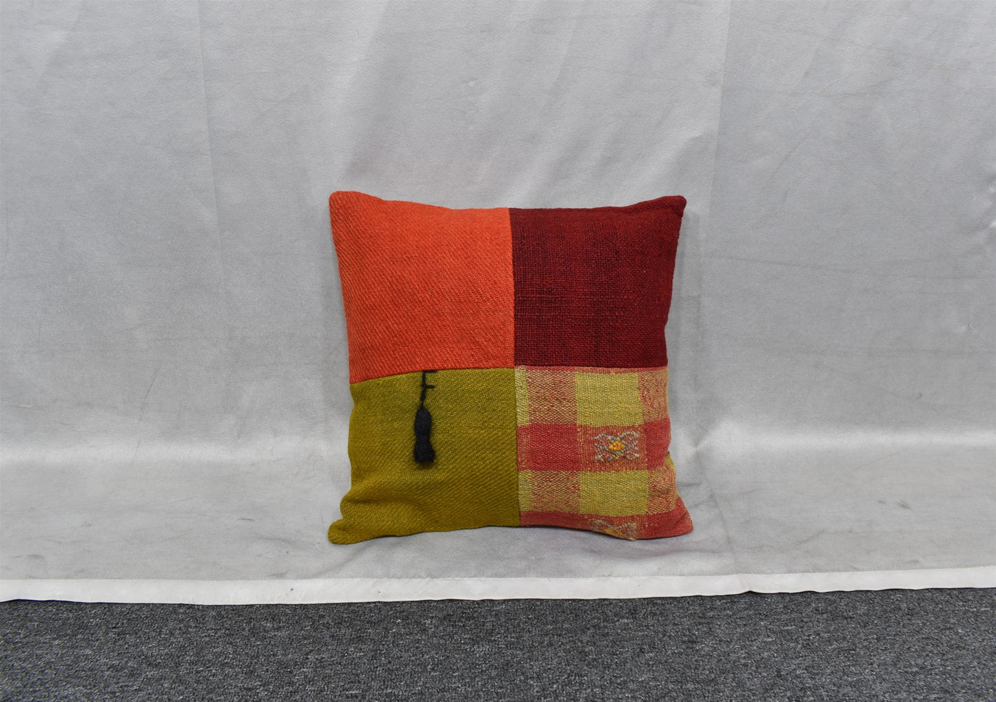 Yeni El Dokuma Patchwork Kırkyama Dekoratif Kilim Kırlent Yastık Kılıfı 6461