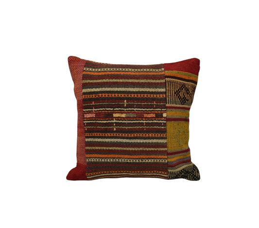 Yeni El Dokuma Patchwork Kırkyama Dekoratif Kilim Kırlent Yastık Kılıfı 6480