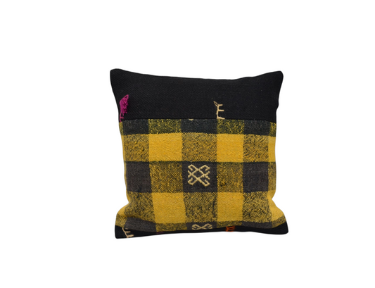 Yeni El Dokuma Patchwork Kırkyama Dekoratif Kilim Kırlent Yastık Kılıfı 6498