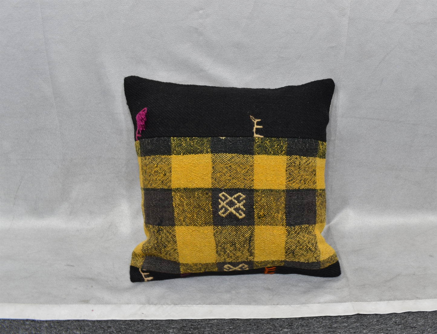 Yeni El Dokuma Patchwork Kırkyama Dekoratif Kilim Kırlent Yastık Kılıfı 6498