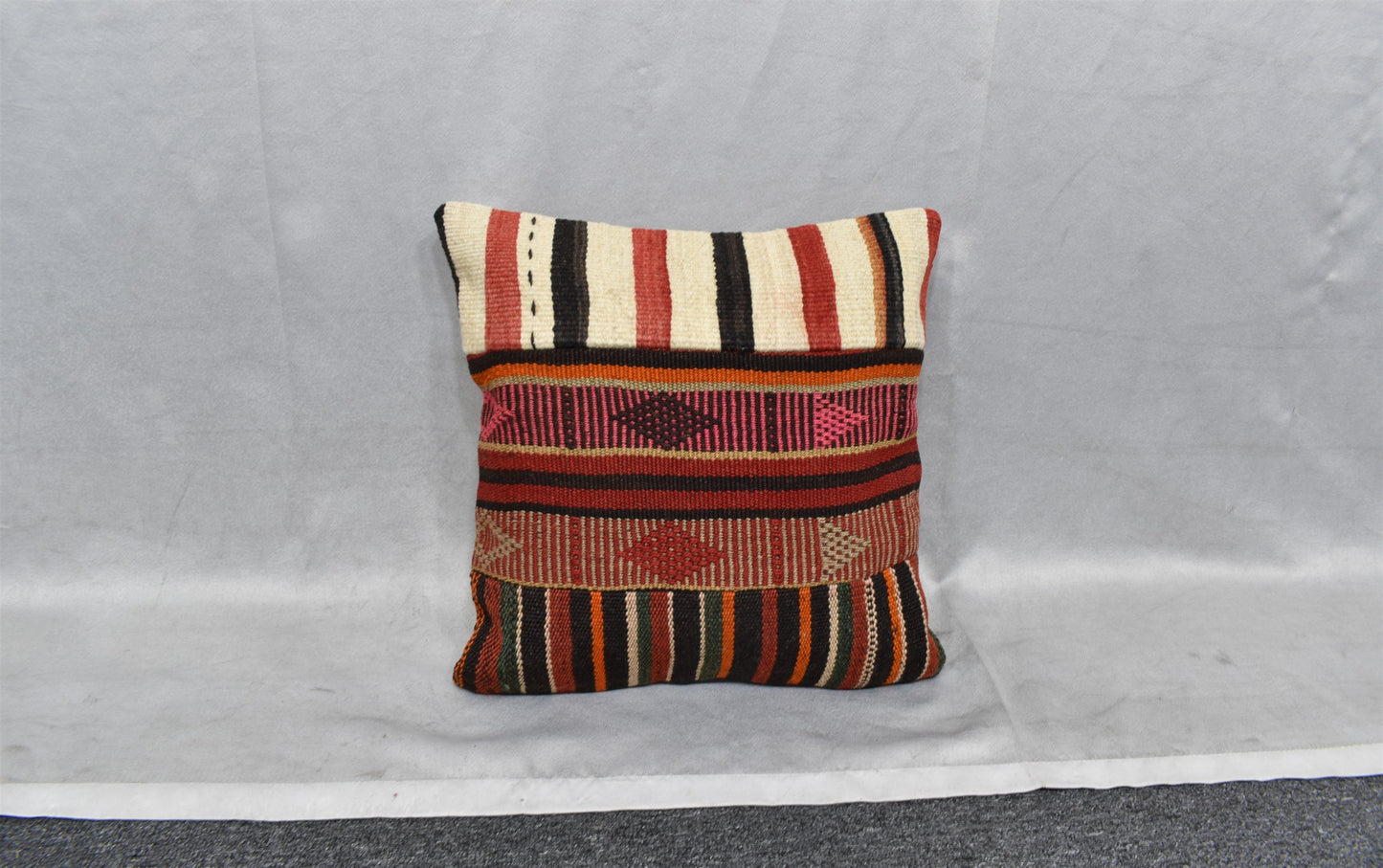 Yeni El Dokuma Patchwork Kırkyama Dekoratif Kilim Kırlent Yastık Kılıfı 6519