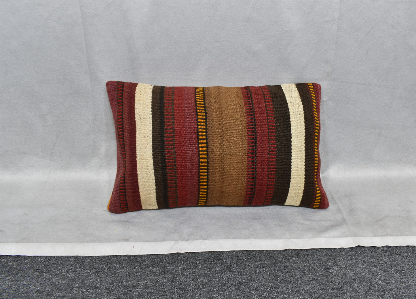 Yeni El Dokuma Dekoratif Lumbar Kilim Kırlent Yastık Kılıfı 6566