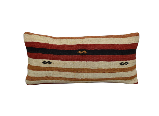 Yeni El Dokuma Dekoratif Lumbar Kilim Kırlent Yastık Kılıfı 6603