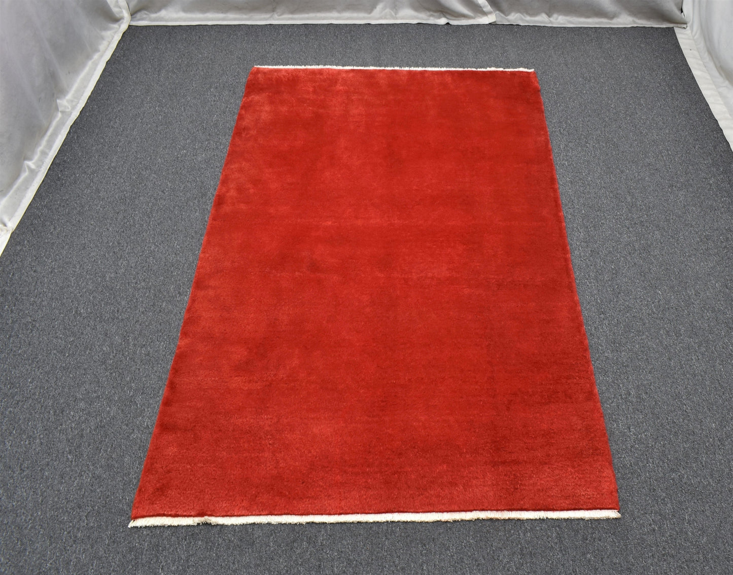 Yeni El Dokuma Şaheser Nadir Tek Renk Kırmızı Burdur Yün Halı 6716