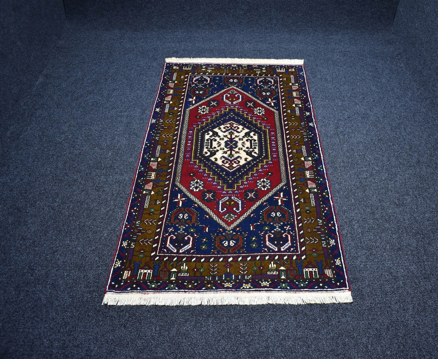 Yeni El Dokuması Nadir Tek Göbek Yahyalı Yün Halı 6720